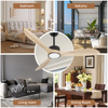 LED 52in Wood Outdoor Ceiling Fans