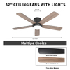 Flush Mount Ceiling Fan with Remote 52 inch 5 Dual Blades