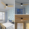 52 Inch Low Profile Flush Mount Ceiling Fan with Light