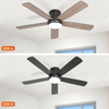 Flush Mount Ceiling Fan with Remote 52 inch 5 Dual Blades