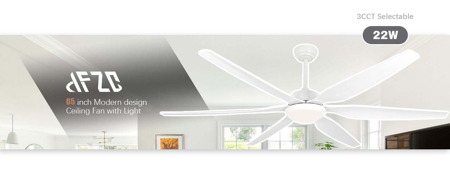 White ceiling fan light