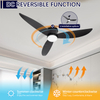 Black 18W 3CCT LED Low Profile Retractable Ceiling Fan Light