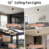 Natural Color Wood Blades Ceiling Fans 52in with Lights And Remote