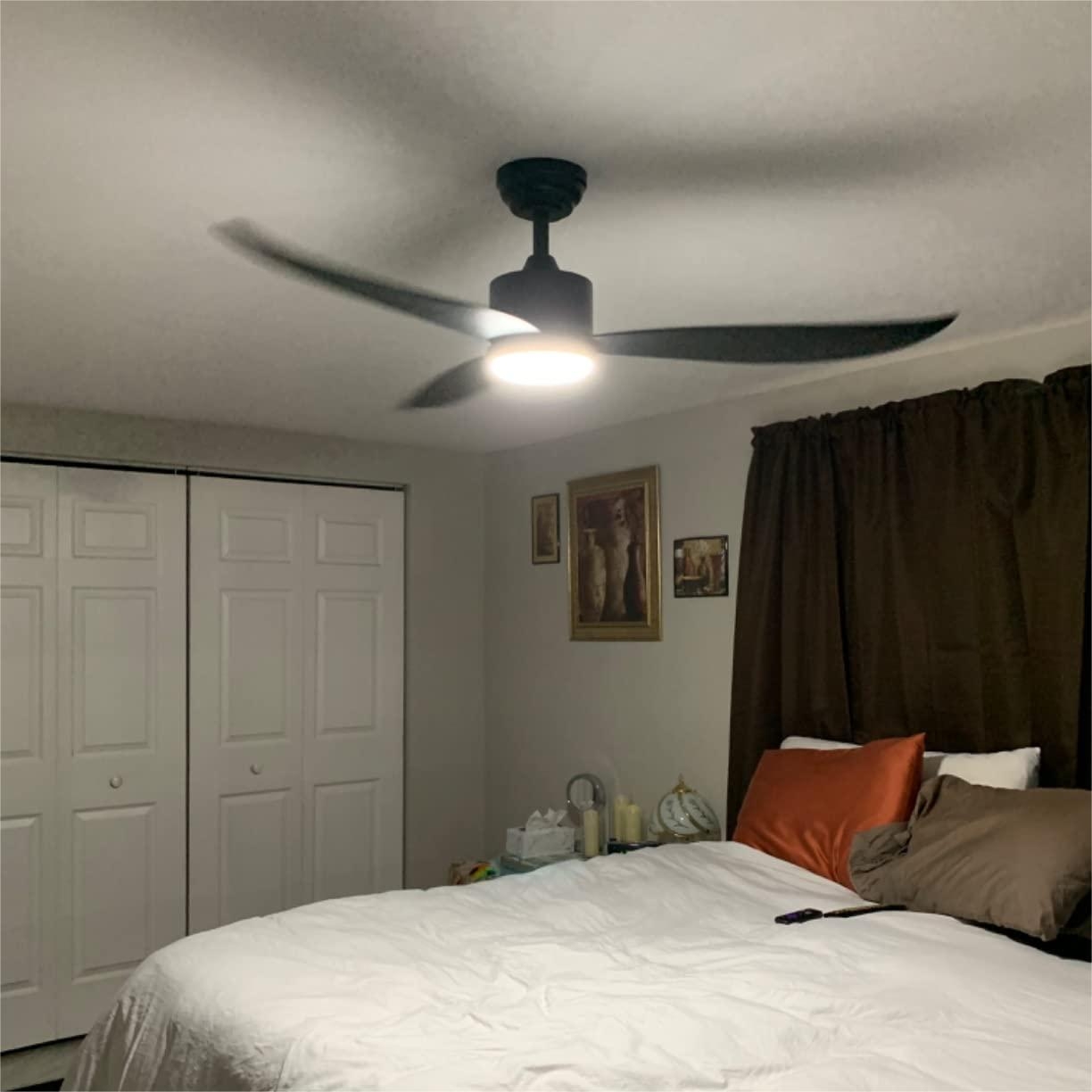 Black plastic ceiling fan light