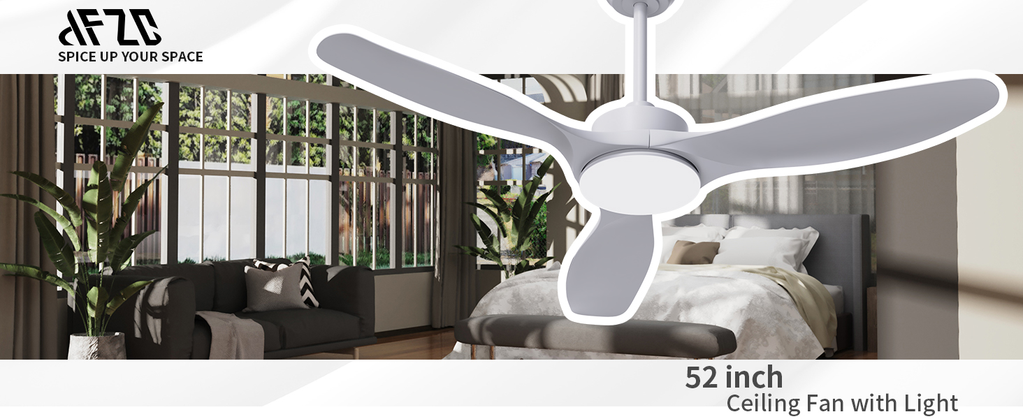 White ceiling fan light