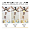 Ceiling Fan with Remote 52 inch 5 Dual Blades