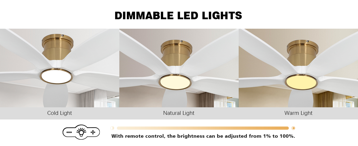 3 Colors LED Dimmable Light