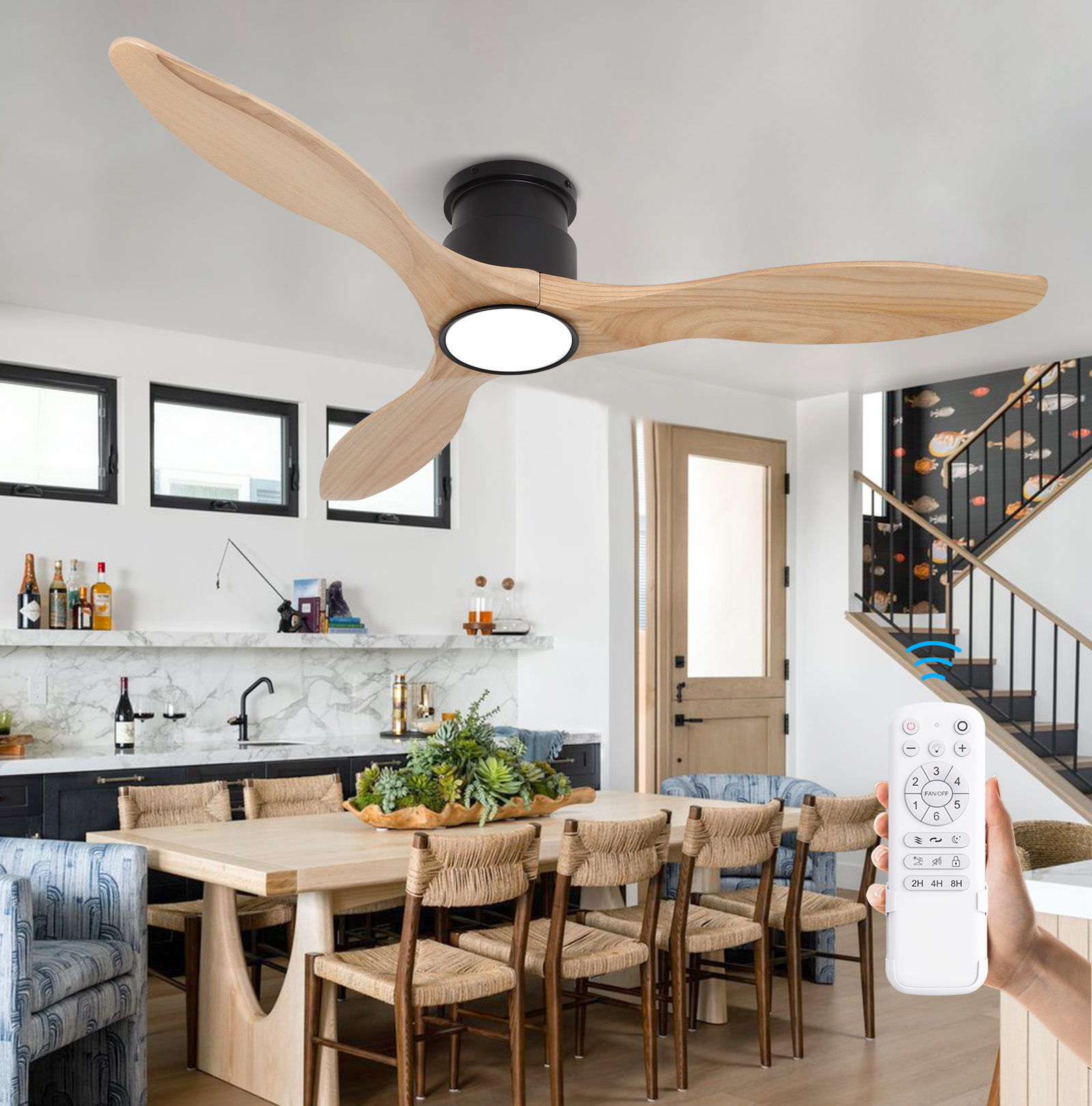 Wooden ceiling fan light