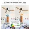 Low Profile Flush Mount Ceiling Fan with Light 52 Inch 