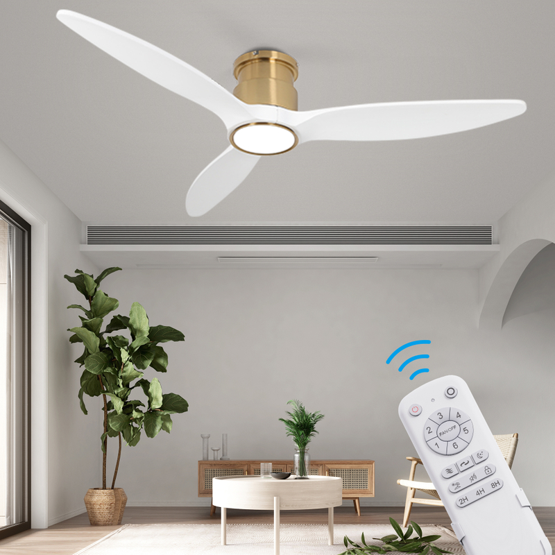 Ceiling Fan With Light 52 Inch White and Gold