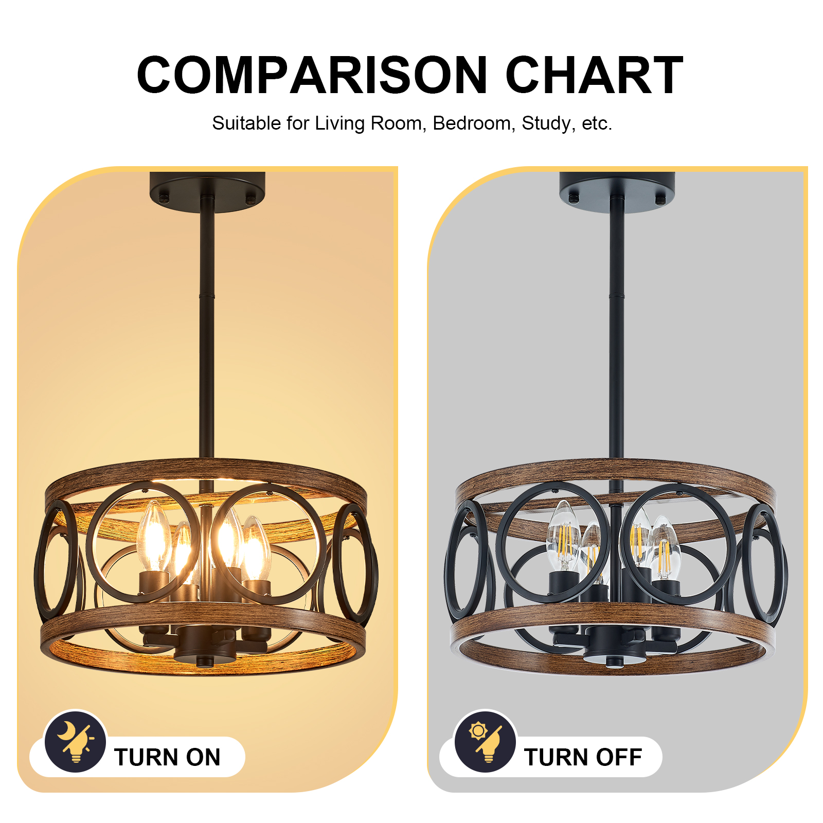 Farmhouse Rustic Wood Chandelier