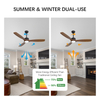 Brown Wood Ceiling Fans 52in with Lights And Remote