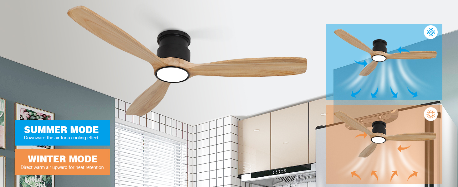 Ceiling fan hot and cold air circulation