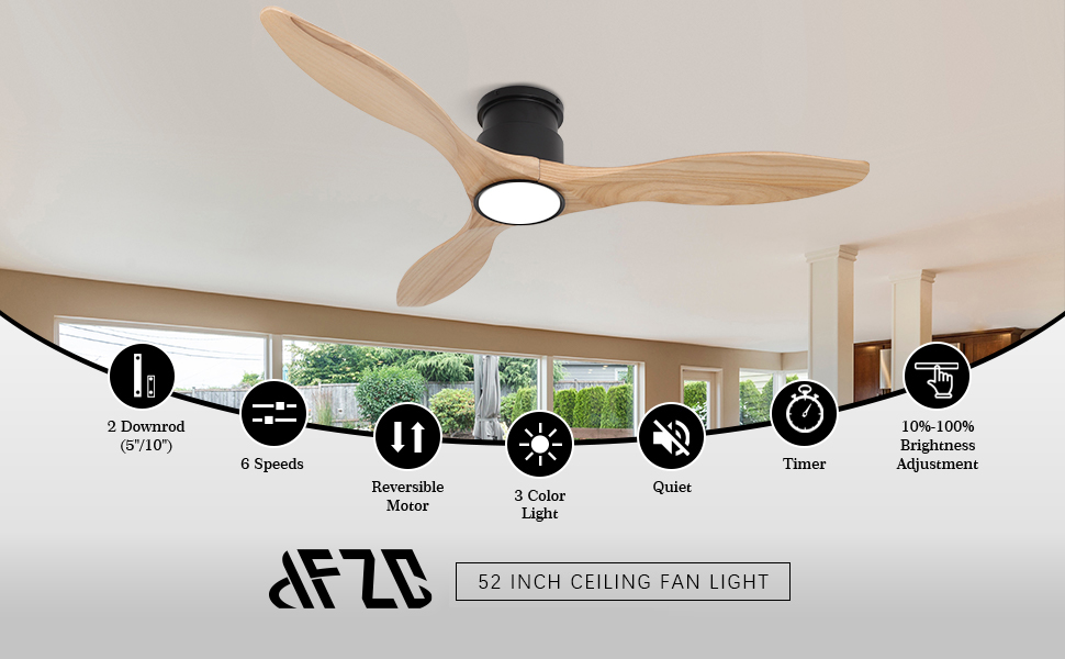 Wooden ceiling fan light