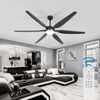 65 Inch Ceiling Fan with Lights and Remote Black