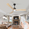 Wood Ceiling Fans 52in with Lights And Remote