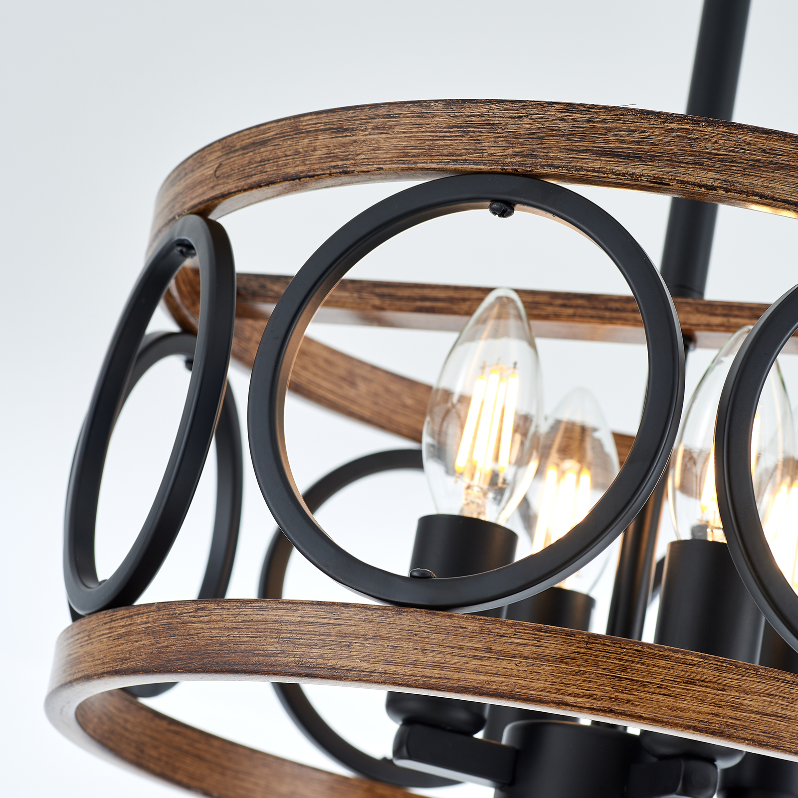 Farmhouse Rustic Wood Chandelier