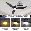 Black 18W 3CCT LED Low Profile Retractable Ceiling Fan Light