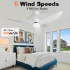 52'' White Ceiling Fans with Lights, with Remote Control