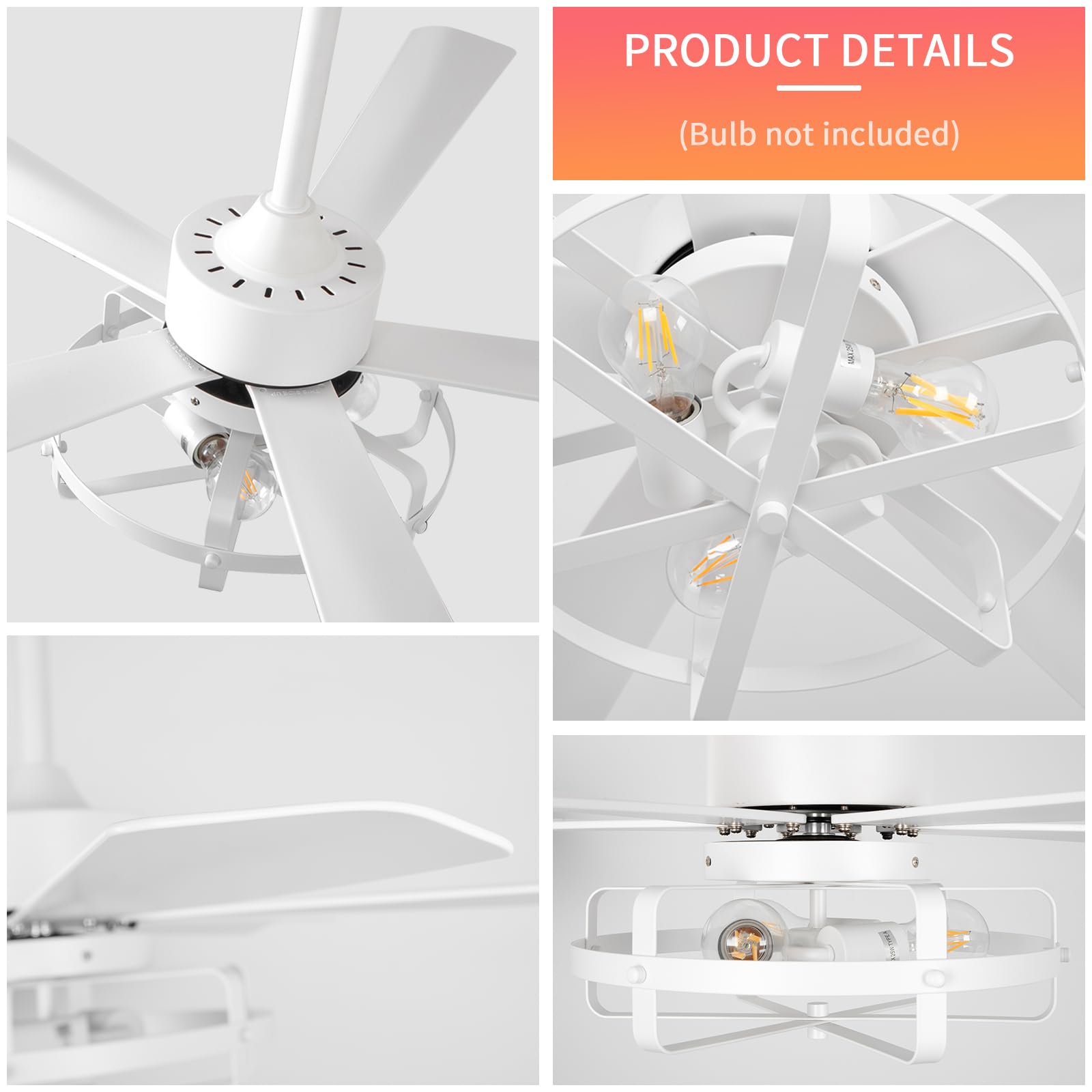 White Plastics Ceiling Fan with Remote Control