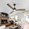 Amber Wood Blades Ceiling Fans with Lights and Remote