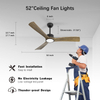 Amber Wood Blades Ceiling Fans with Lights and Remote