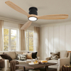 Low Profile Flush Mount Ceiling Fan with Light 52 Inch 