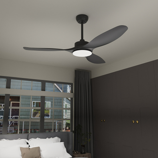 52In Black Ceiling Fans with Lights Remote Control