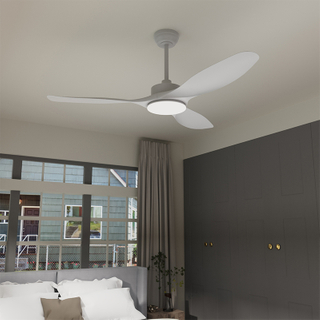 52 Inch White Ceiling Fans with Lights Remote Control