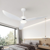 52'' White Ceiling Fans with Lights, with Remote Control