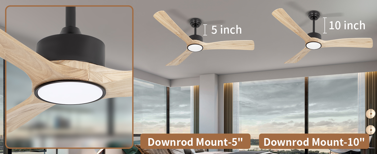 Adjustable ceiling fan height