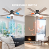 Flush Mount Ceiling Fan with Remote 52 inch 5 Dual Blades