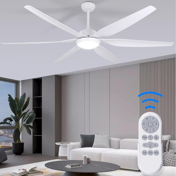 white 5-blade ceiling fan with light