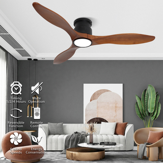 Flush Mount Ceiling Fan Light with Remote Control