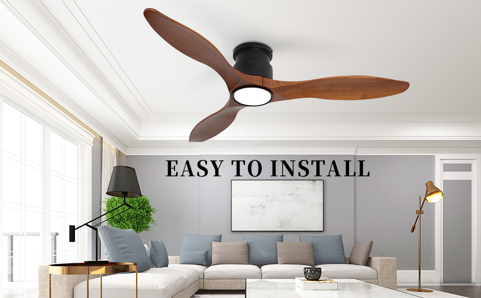 Dark Brown Wooden Ceiling Fan