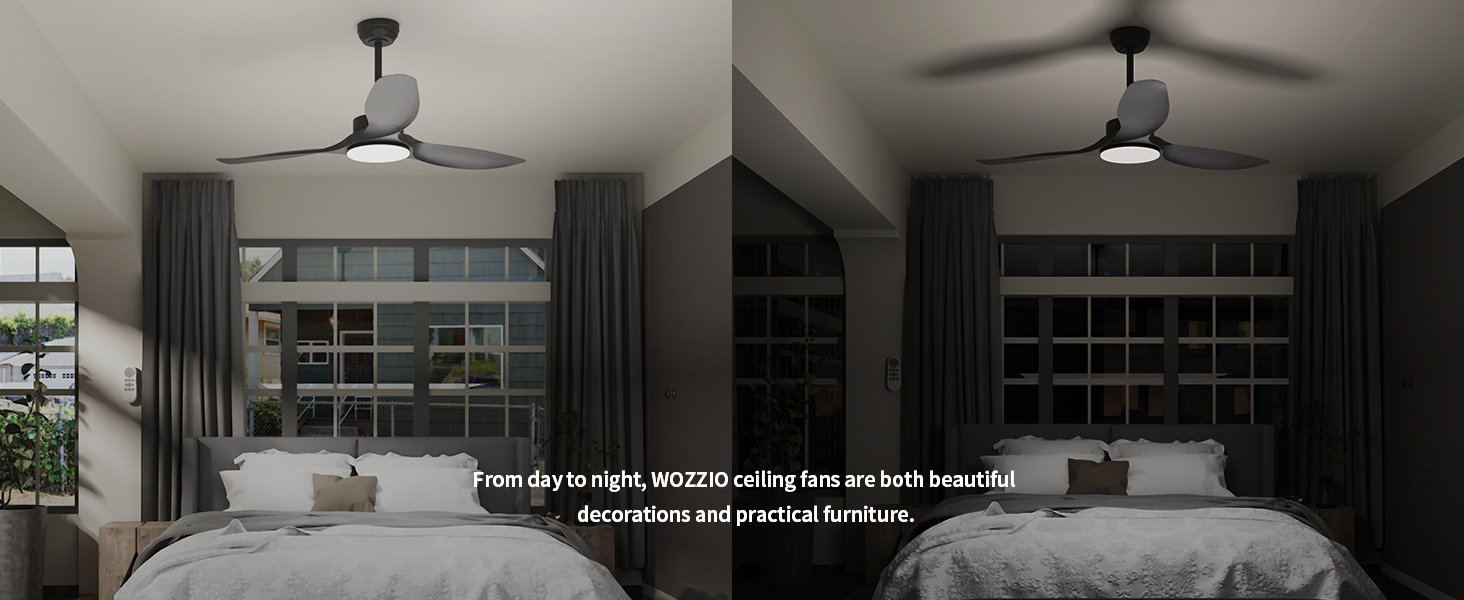 Ceiling fan light light and dark color contrast