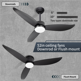 Black 18W 3CCT LED Low Profile Retractable Ceiling Fan Light