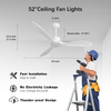 Classic 52in Wood Ceiling Fans with lights and Remote