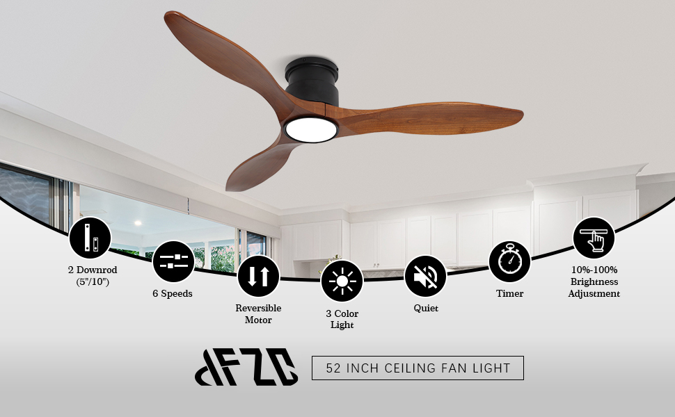 Wooden ceiling fan light